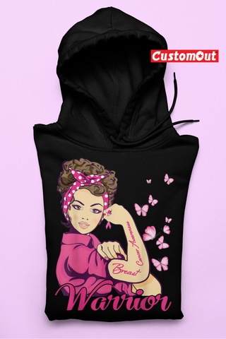 Believe Breast Cancer Awareness Warrior Survivor Hoodie -BLACK