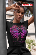 Faith Hope love Breast Cancer Awareness Pink Wings T-Shirt