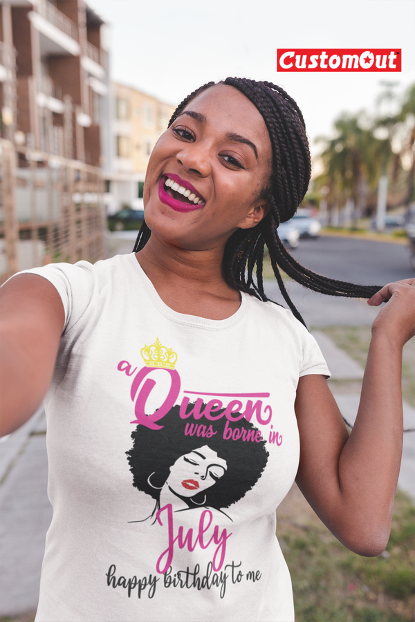 This Queen Was Born in July Pink Unisex T-Shirt