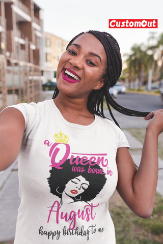 This Queen Was Born in August Pink Unisex T-Shirt